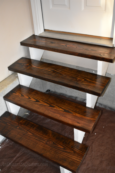 Beautifully refinished steps for a new fresh look