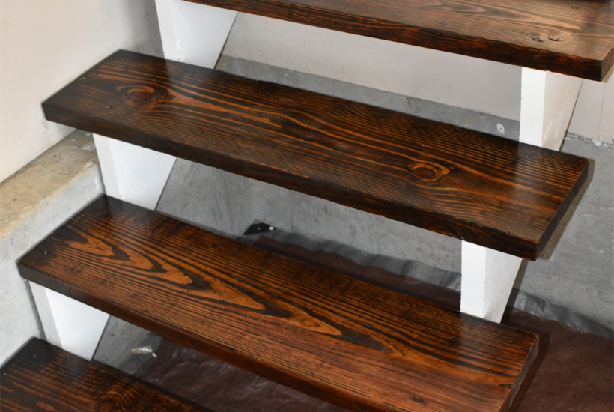 Beautifully refinished steps for a new fresh look