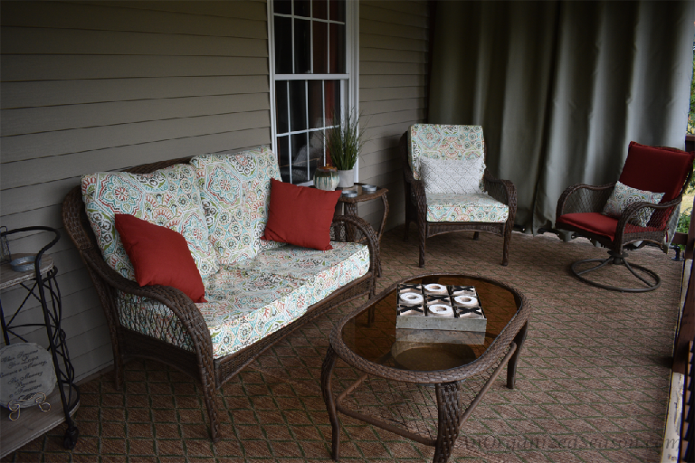 Organized back porch