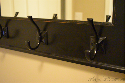 new metal solid hooks for foyer mirror spray painted black