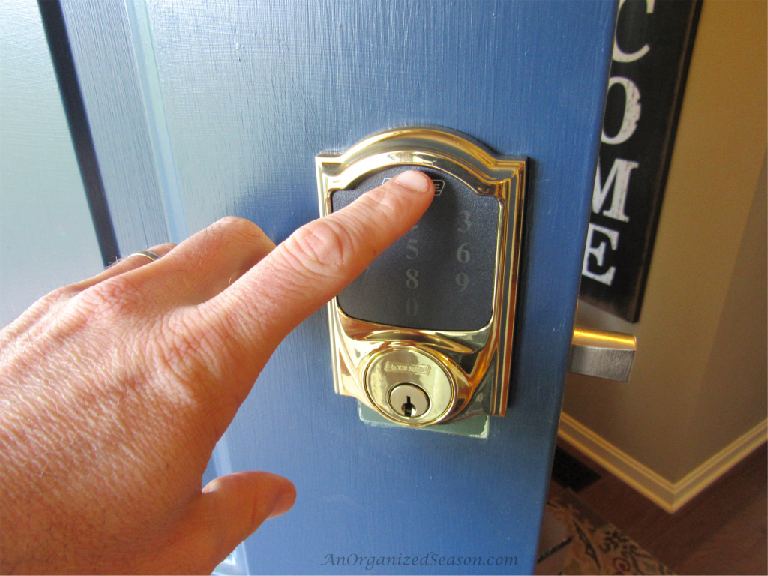touching Schlage logo on keypad to active to code entry or to lock deadbolt