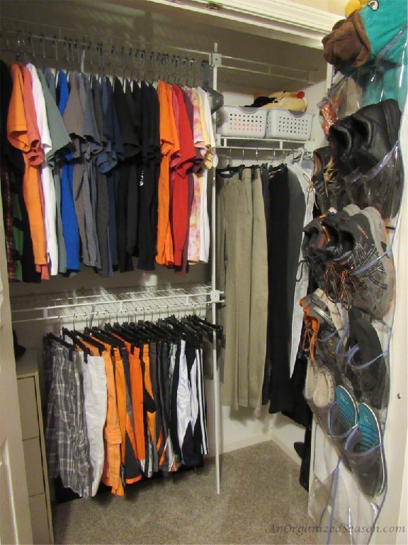 organized closet after using An Organized Season's 6P strategy