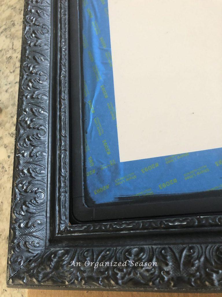 Frame after white antique wax was wiped off