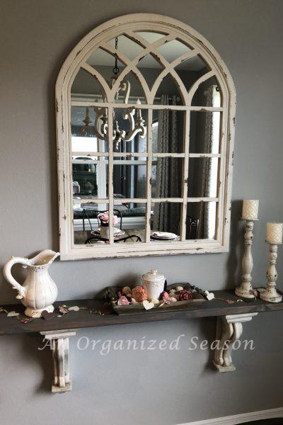 How to build a shelf with corbels at AnOrganizedSeason.com