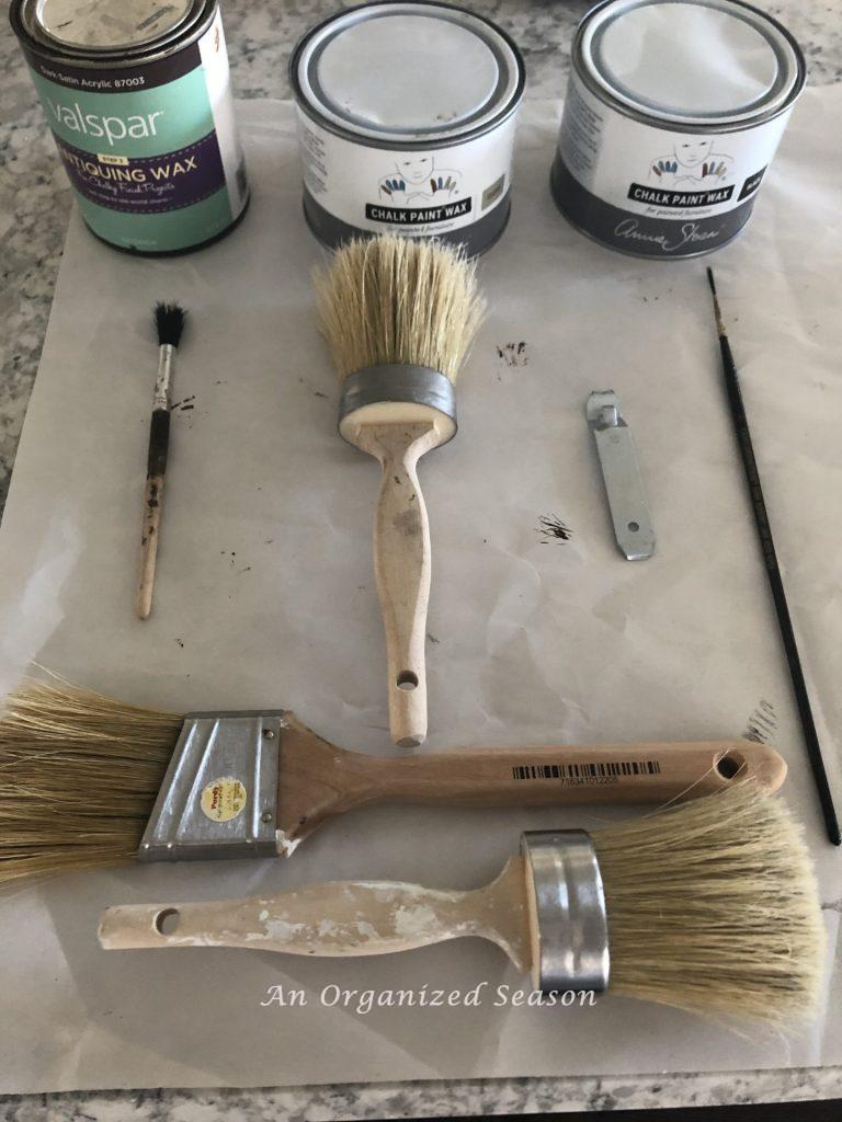 Five different size paint brushes I used to update old decor items in my home.