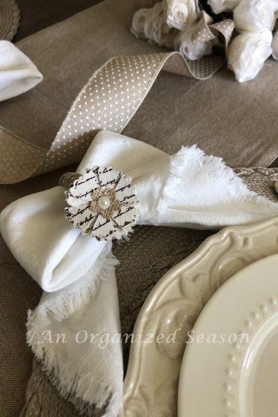 Handmade floral napkin ring
