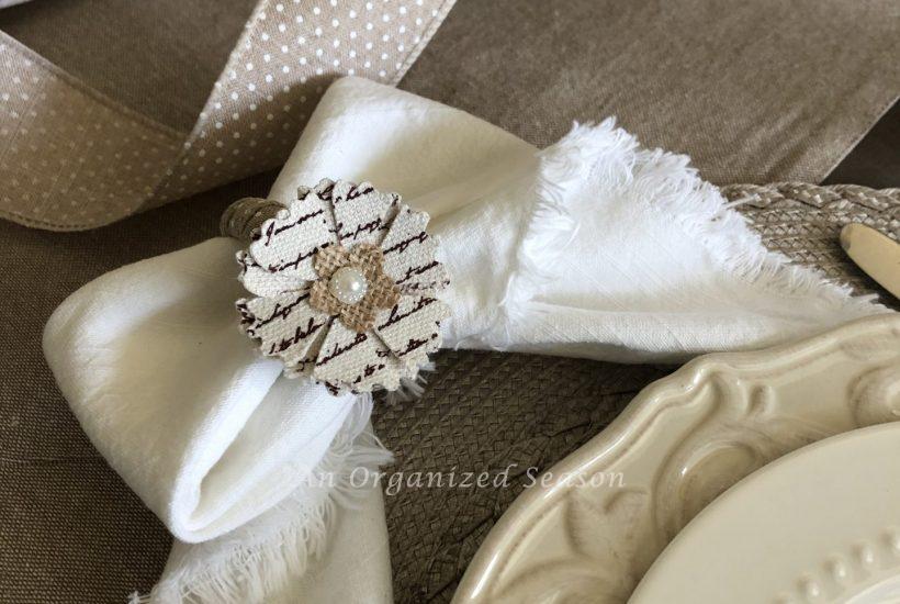 Handmade floral napkin ring