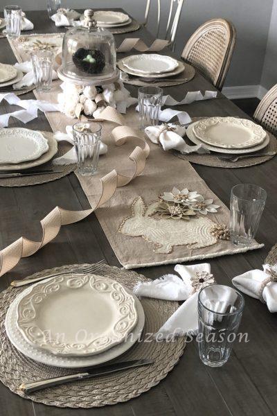 Tips for Creating a Simple Easter Tablescape at AnOrganizedSeason.com