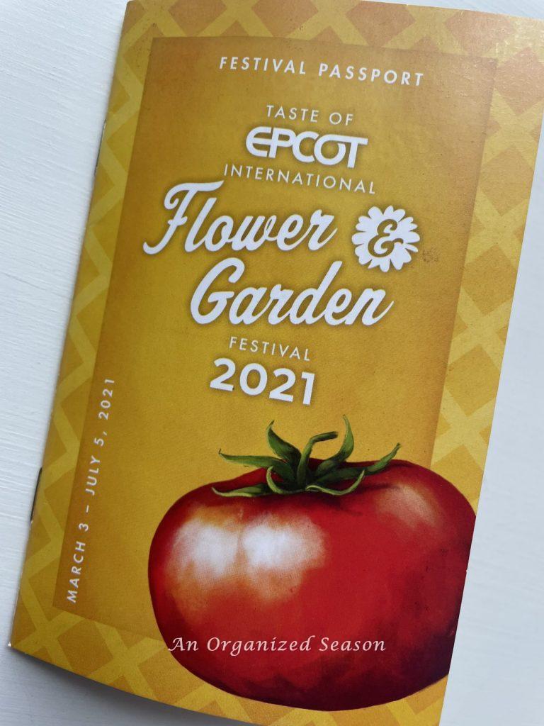The festival passport booklet you should pick up as a guide to the EPCOT Flower and Garden Festival!