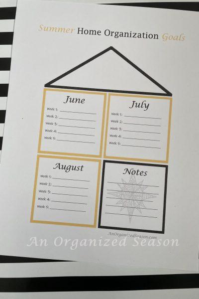 Summer home organization goals