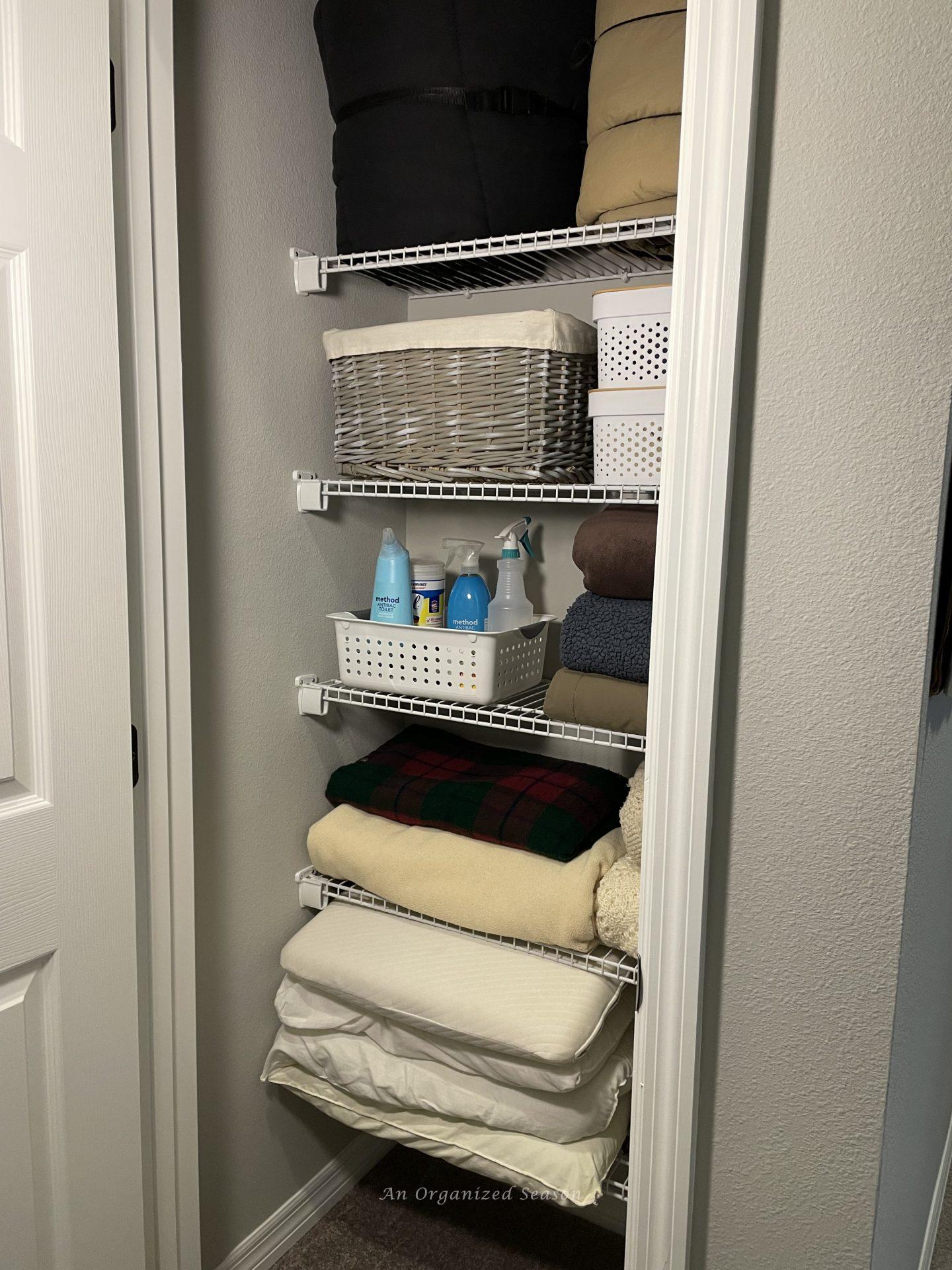 Great Ideas to Organize Linen & Cleaning Closets - An Organized Season