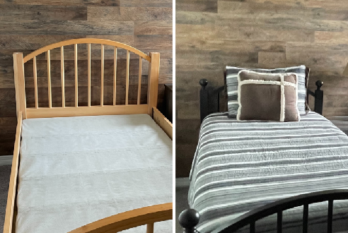 Transform twin beds with chalk paint
