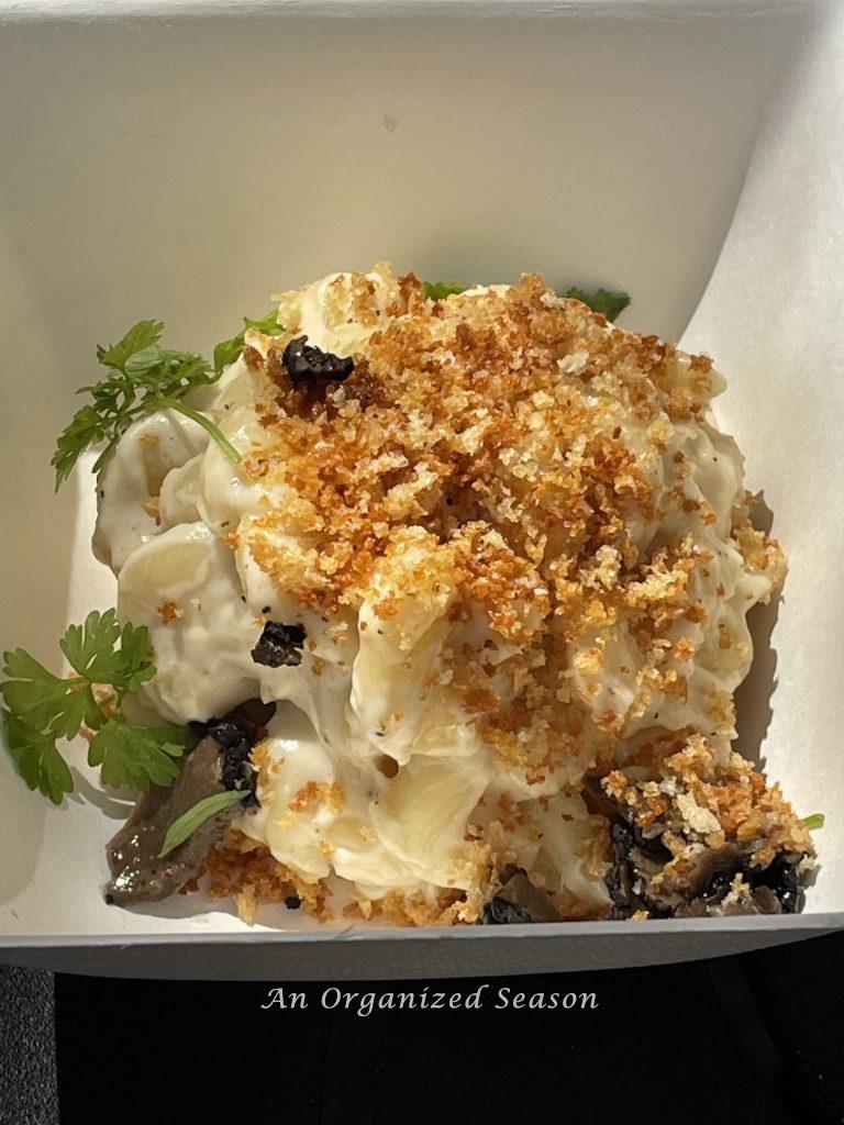 Macaroni and cheese with panko bread crumbs and truffles at the EPCOT Food and Wine Festival.