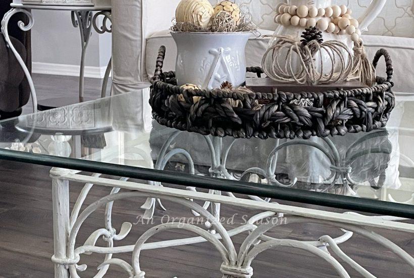 Coffee and end tables that received a makeover to match the living room decor.