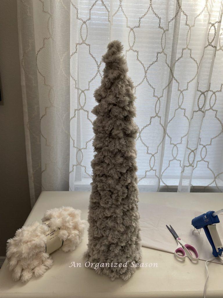A yarn cone Christmas tree.