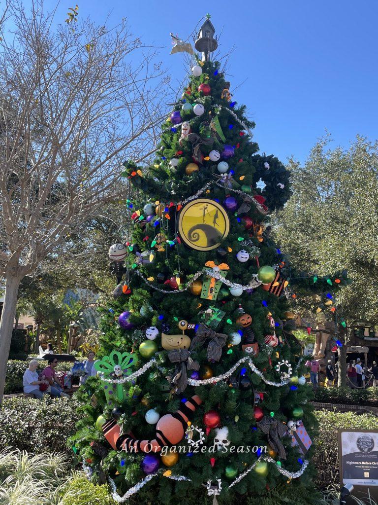 A Nightmare Before Christmas themed tree on the Christmas tree stroll.