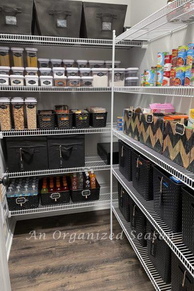 An organized kitchen pantry