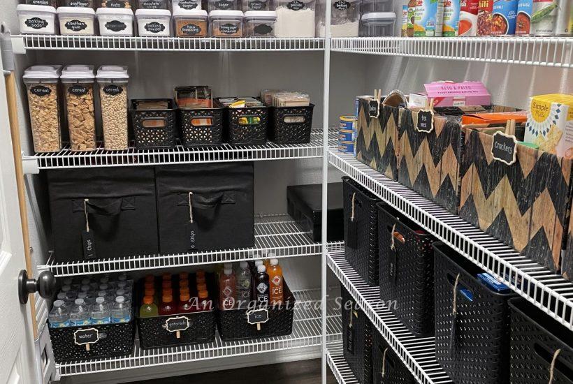 An organized kitchen pantry