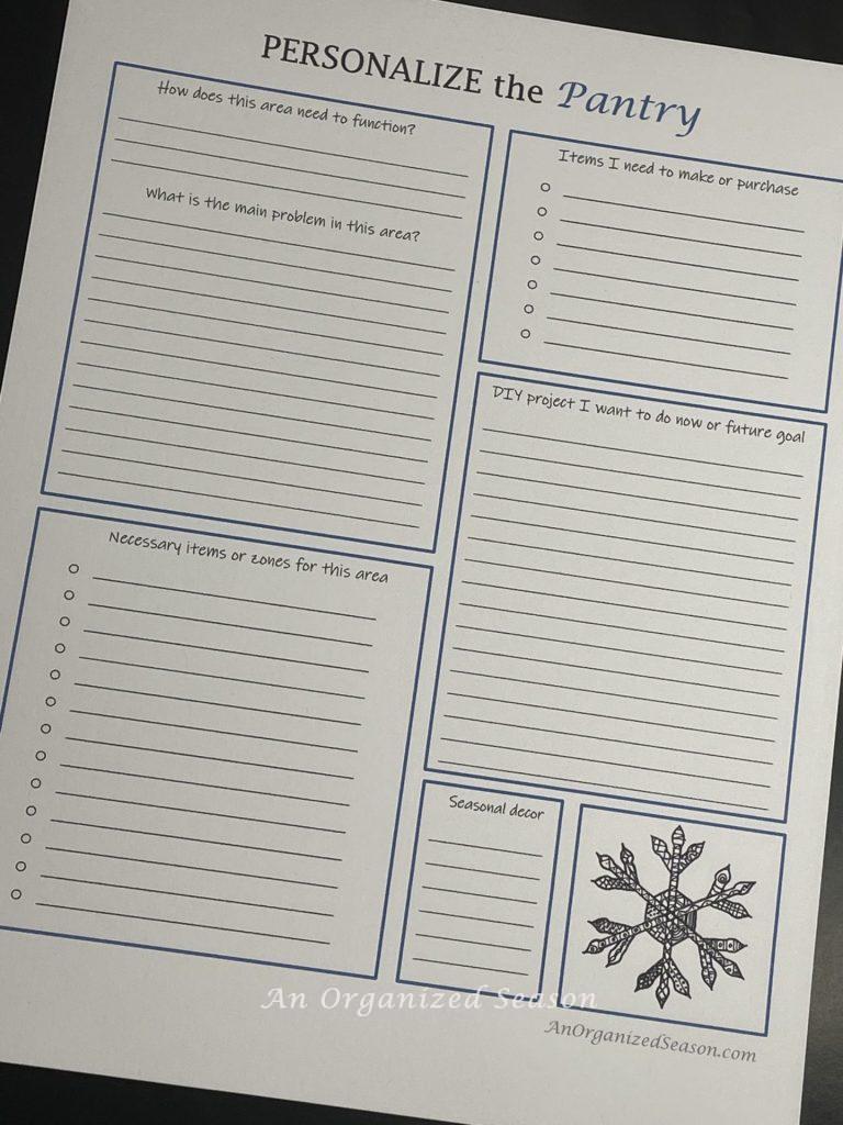 A clever tip to organize your pantry is to use this Personalize the Pantry checklist.