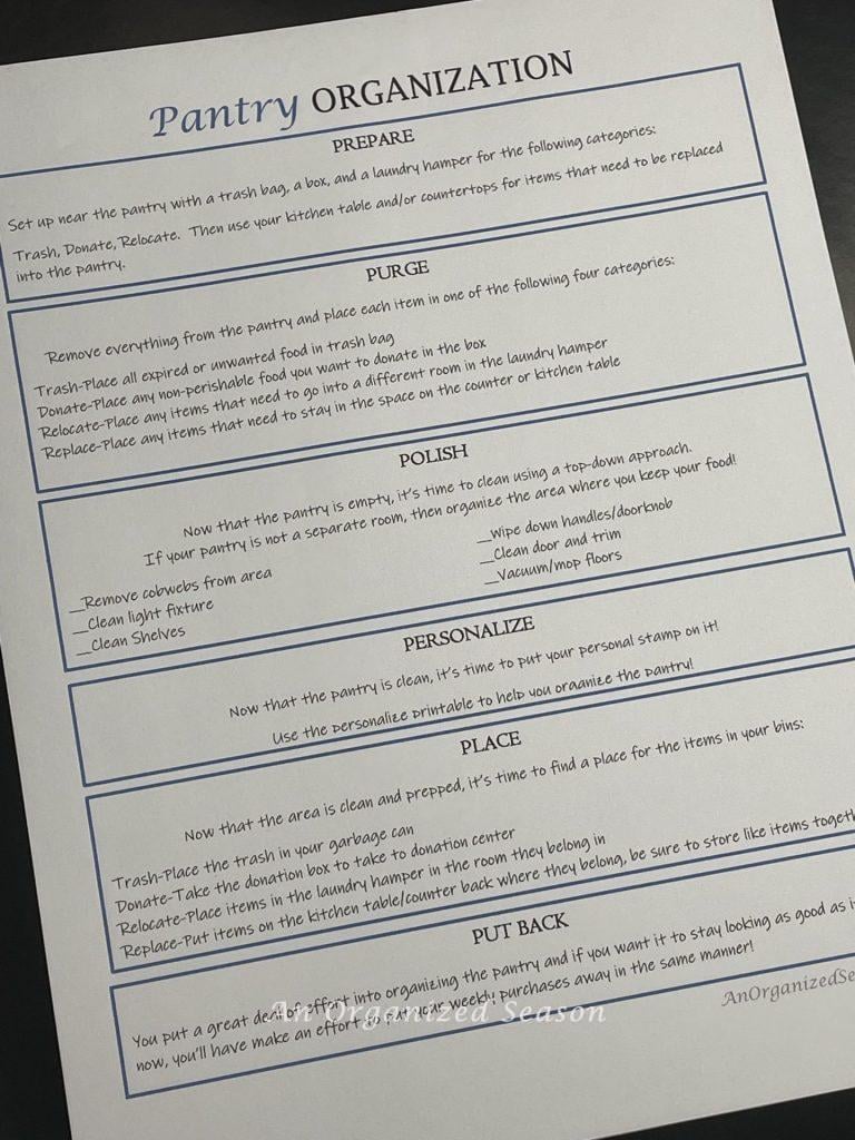 A clever tip to organize your pantry is to use the 6/P Strategy.