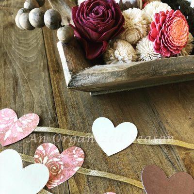 Simple DIY Paper Heart and Ribbon Garland