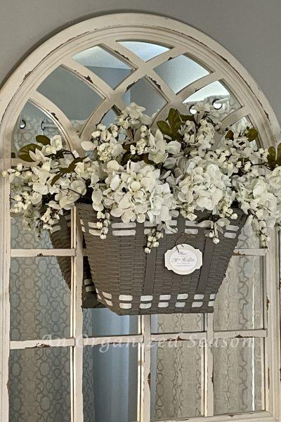 Floral basket wreath