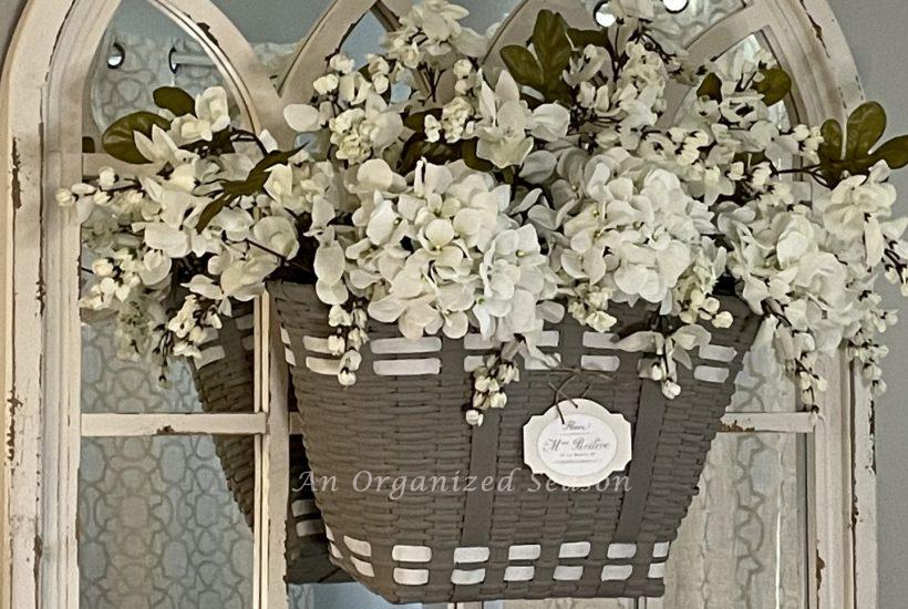 Floral basket wreath