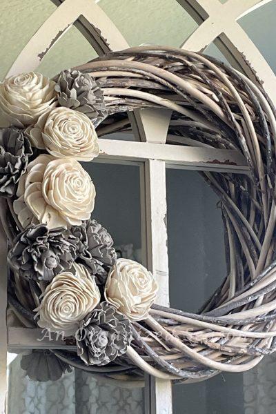 Wood Flower Wreath