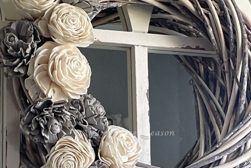 Wood Flower Wreath