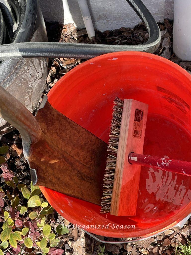 Remove dirt from shovel is step one to learn how to maintain and organize your yard tools?  