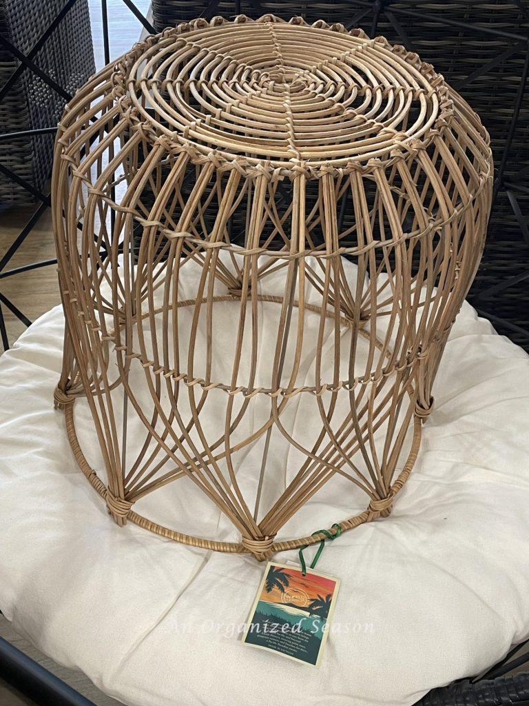Step one for how to turn a woven basket into a light fixture is to purchase a basket.