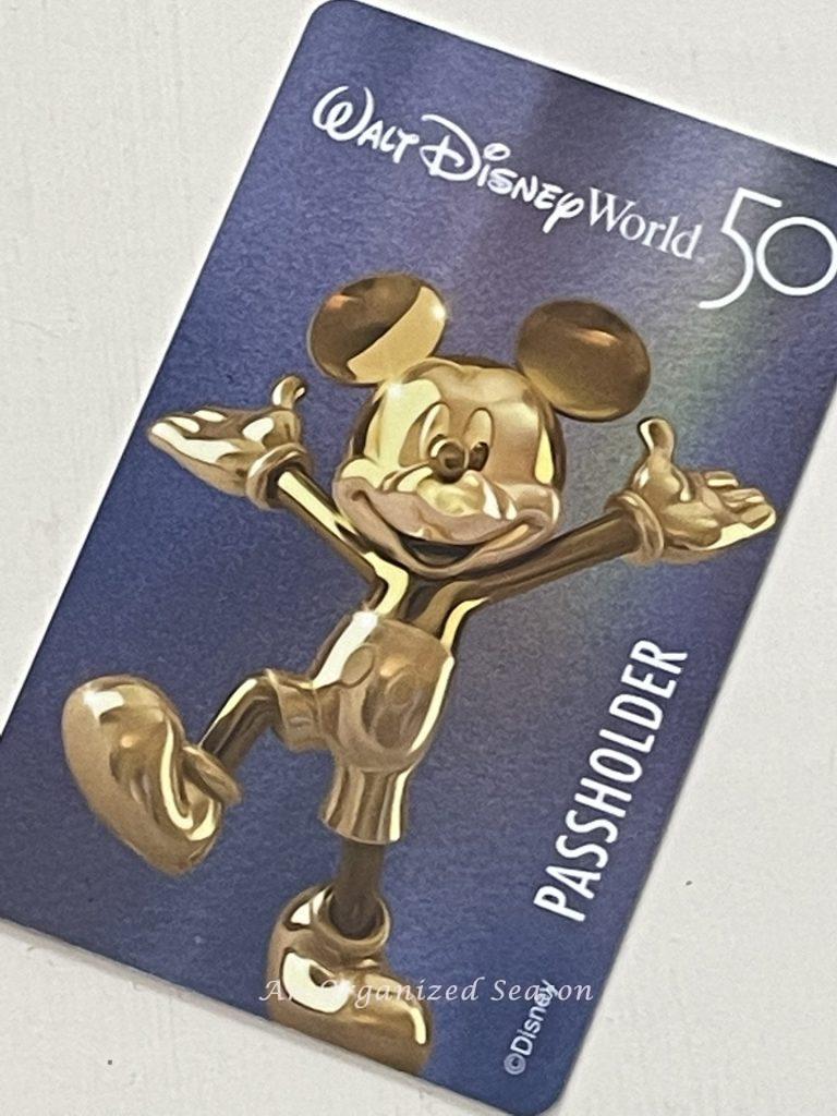 A Disney Passholder card listed on the amusement park ultimate packing list.