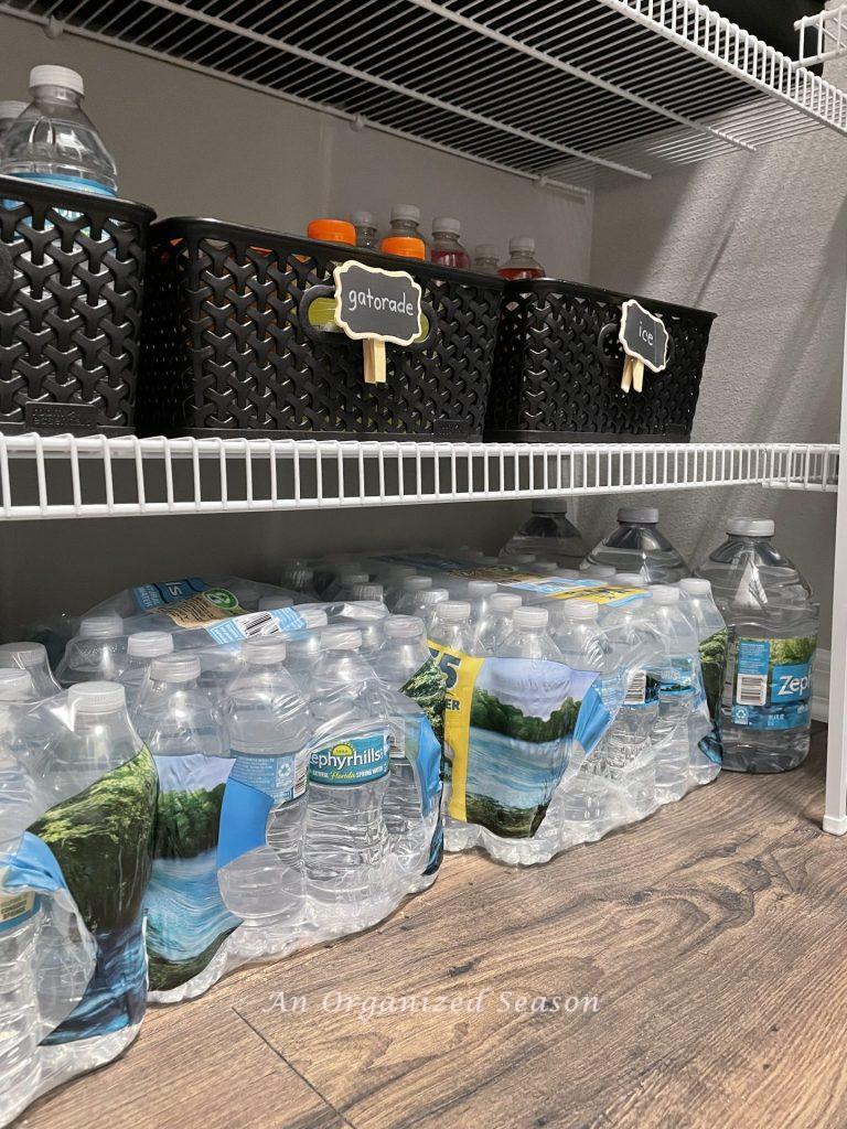 Have plenty of water on hand to be prepared for an emergency!