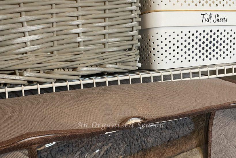 Organize linen closet