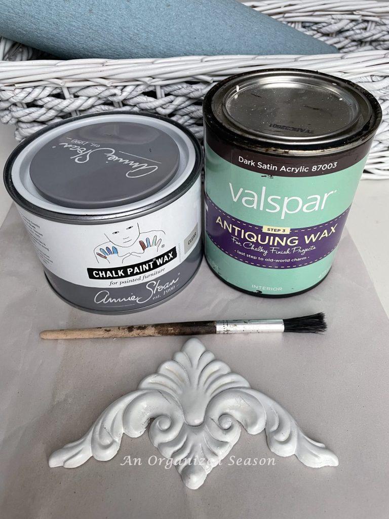 Wax products to age my basket and give it a makeover with paint!