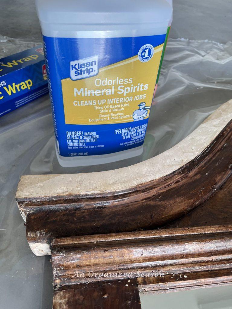 A bottle of Ordorless Mineral Spirits.