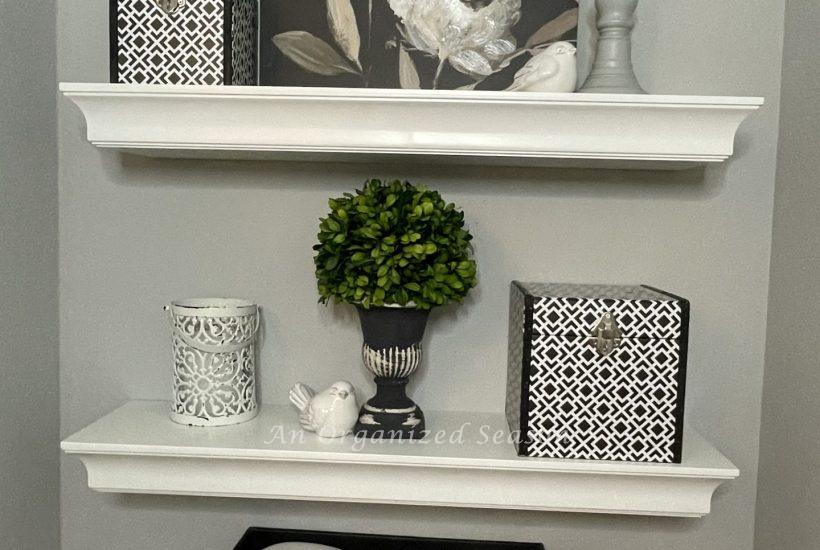 Shelves in water closet