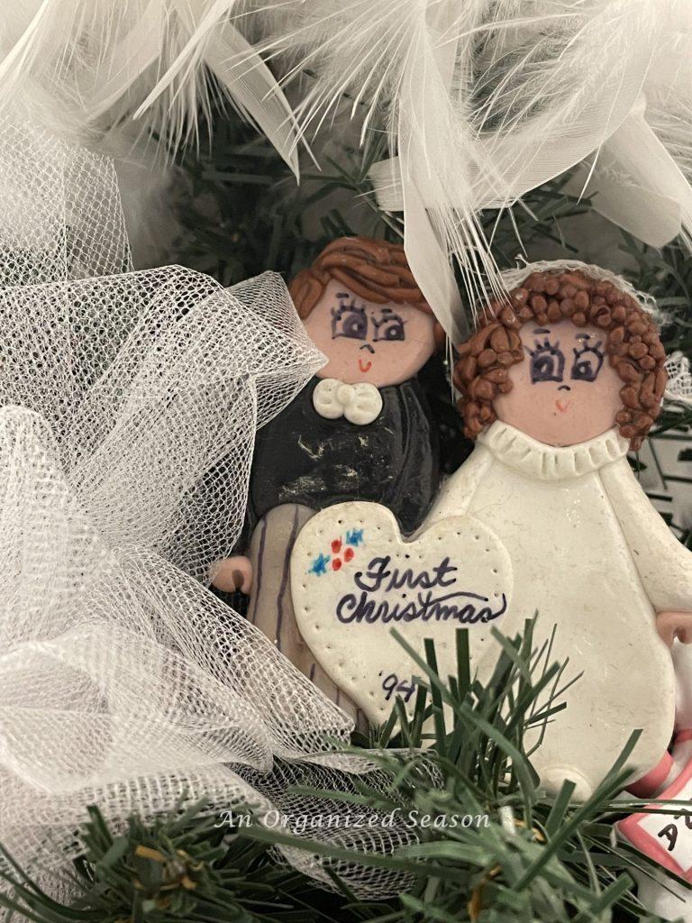  A bride and groom "First Christmas" ornament that started our family keepsake ornament tradition.