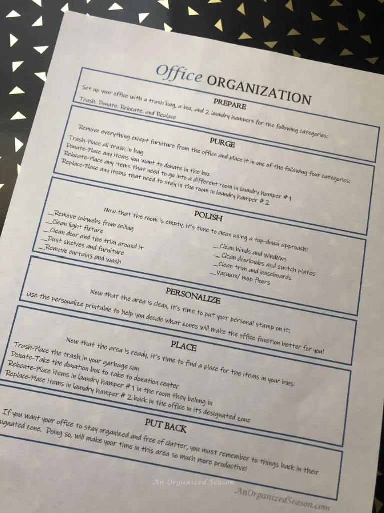 A printable sheet of the 6/P organizing Strategy.