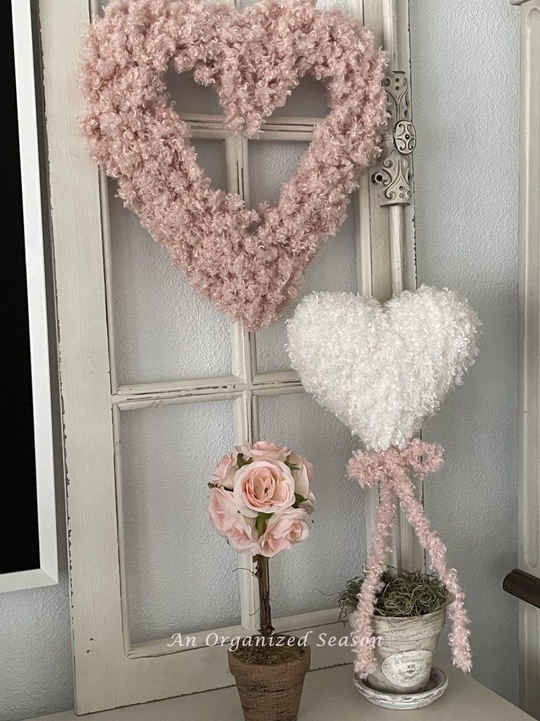 A topiary made from a Dollar tree heart.
