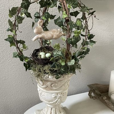 Easy DIY Topiary Frame from a Grapevine Wreath