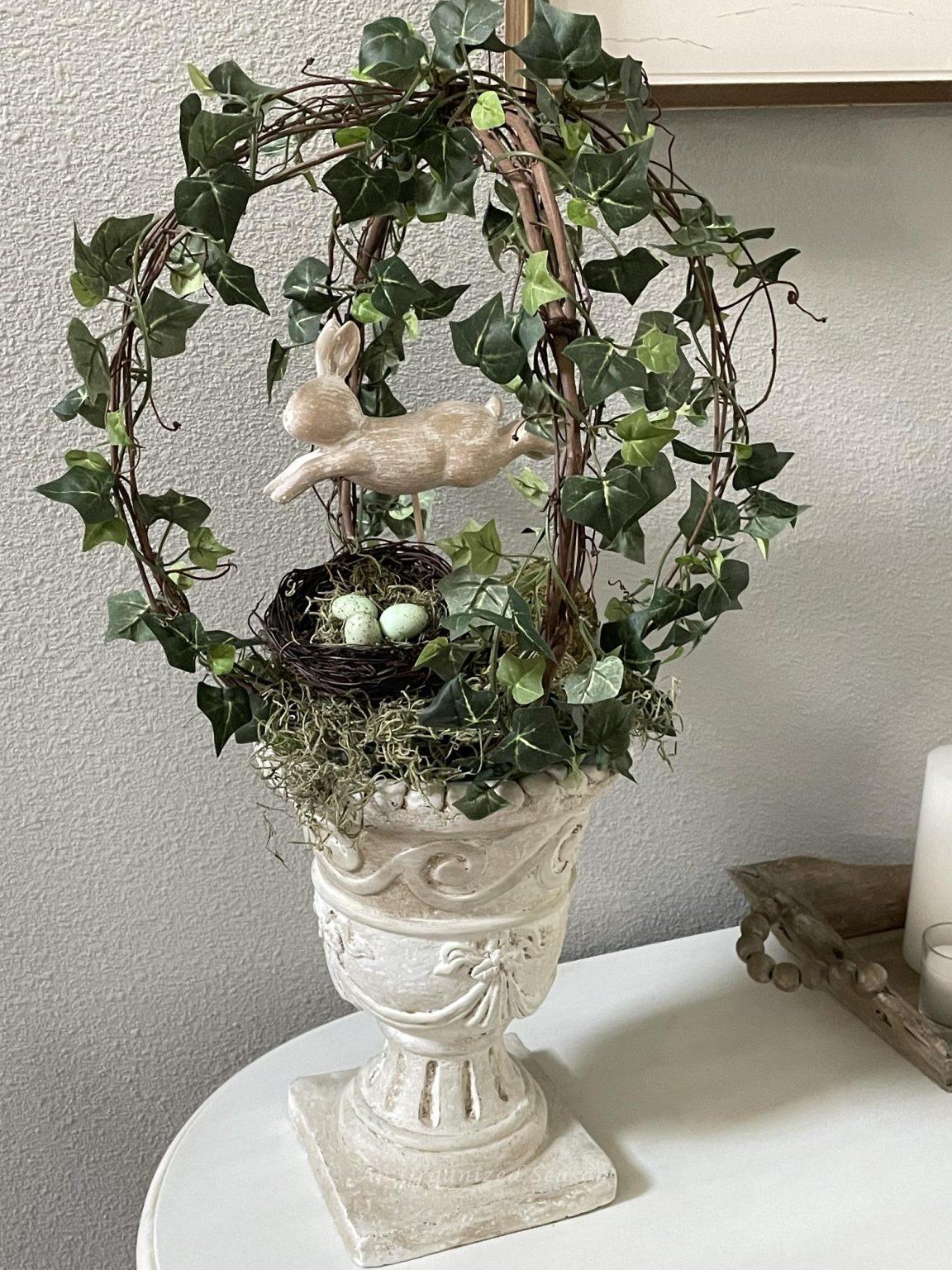 Easy DIY Topiary Frame from a Grapevine Wreath - An Organized Season
