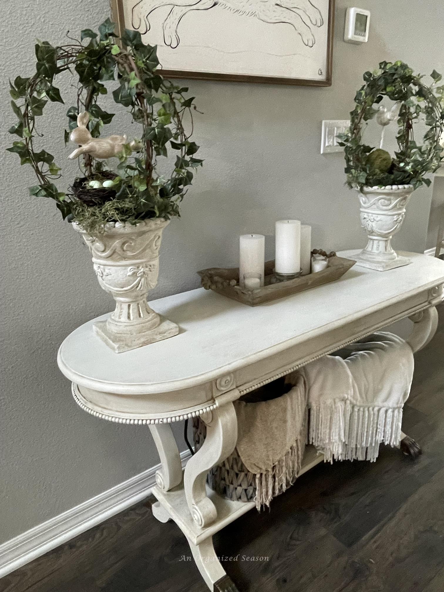 Easy DIY Topiary Frame from a Grapevine Wreath - An Organized Season