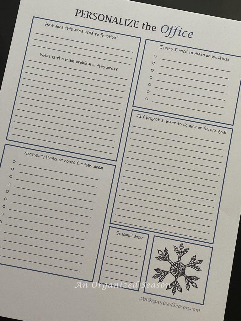 Printable sheet to help you personalize your office. 