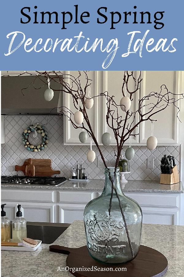 Easter egg tree on a kitchen counter