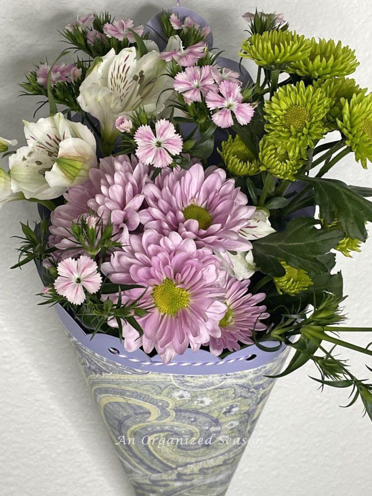 Flowers in a May Day Basket.