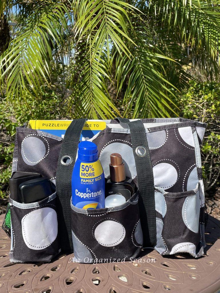 Get ready for summer with an organized pool bag. 