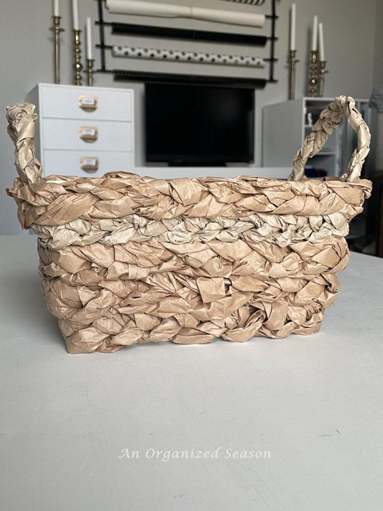 A basket with handles.