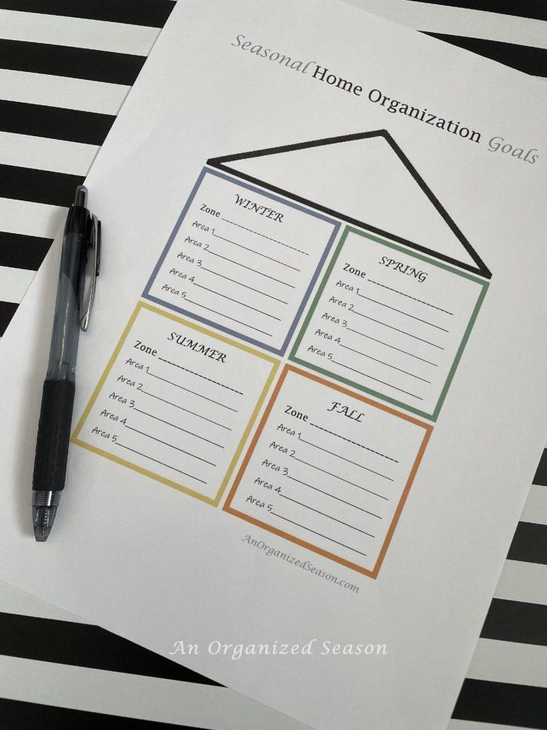A blank goal sheet you can fill in to use during the Summer Home Organization Challenge. 