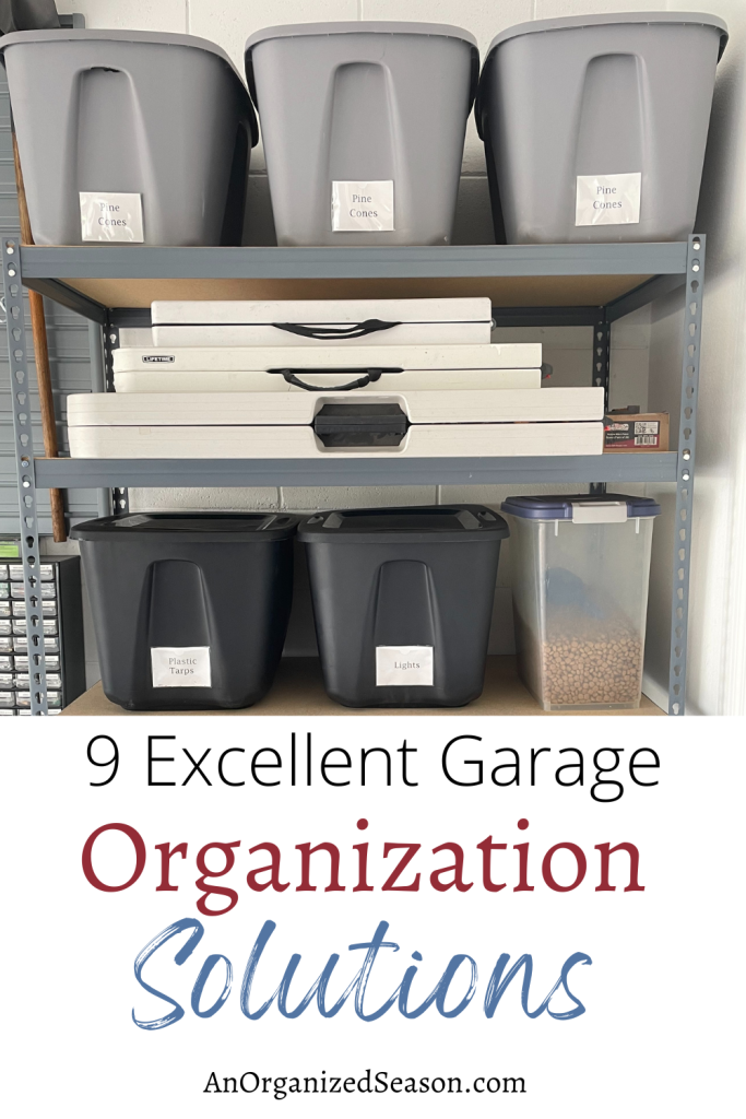Organized shelves in garage